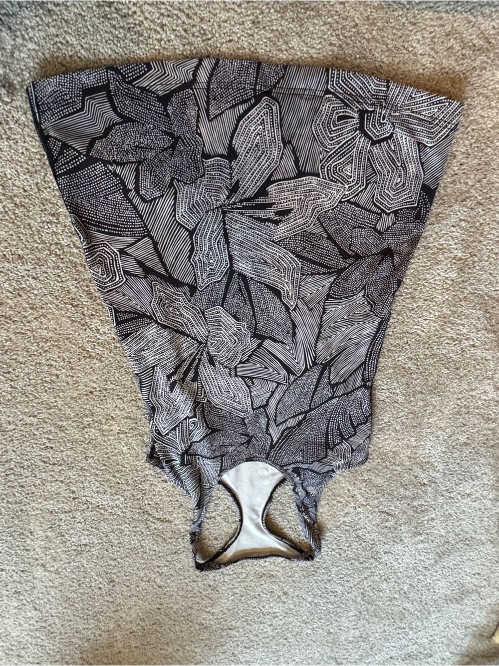 lululemon athletica Black and White Floral Tank Top